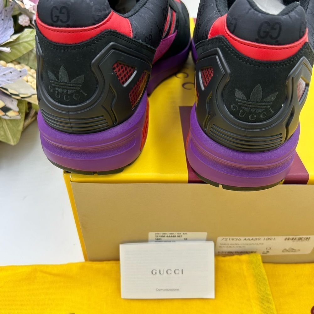 Men’s Gucci X Adidas ZX 8000 GG monogram sneakers size 13 made in Italy - Picture 7 of 11